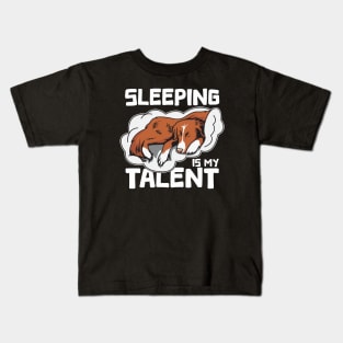 Funny Toller Nova Scotia Duck Tolling Retriever Sleeping Is My talent Kids T-Shirt